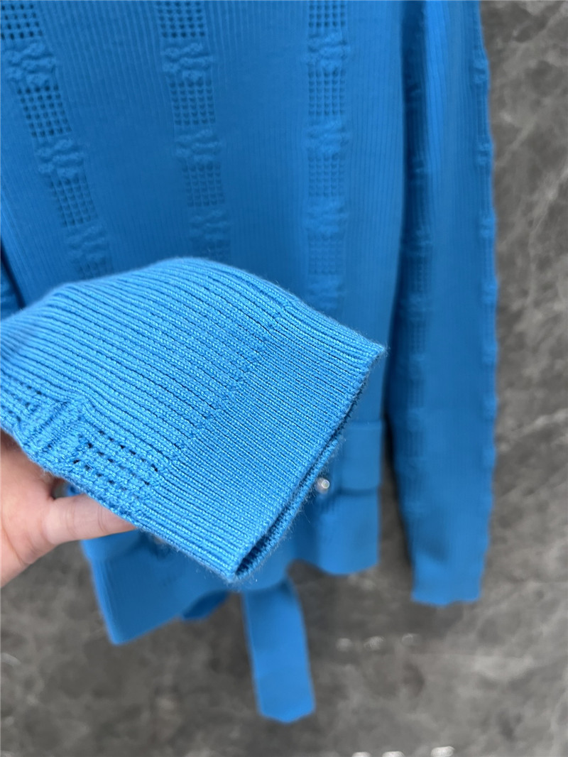 Ch**el rib knit trim sweater in blue