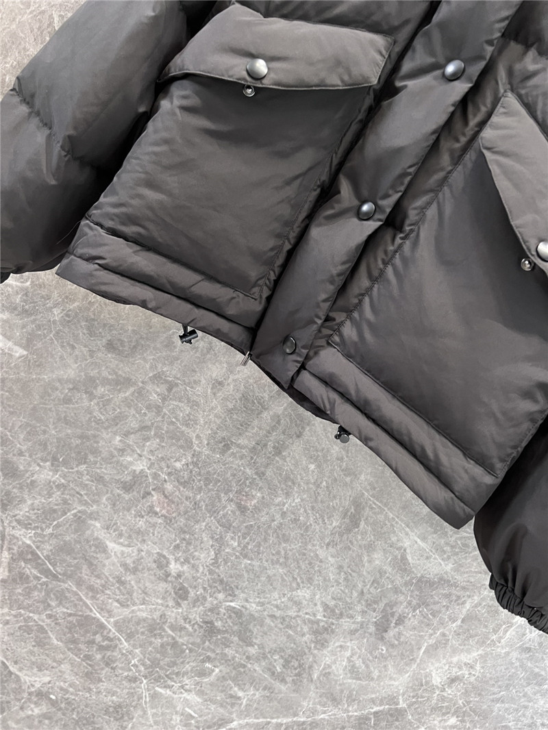 M1um1u leather collar down jacket