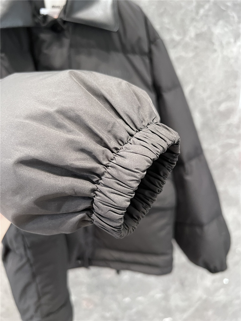 M1um1u leather collar down jacket