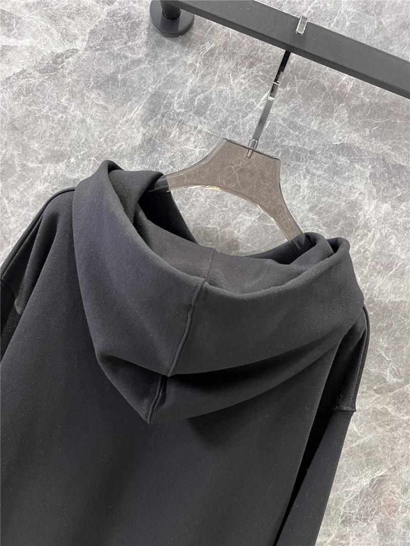 Gvc*1 logo printed cotton hoodie black