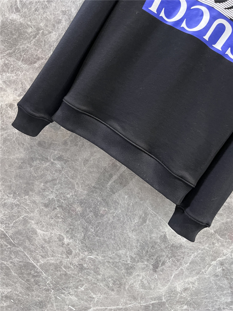 Gvc*1 logo printed cotton hoodie black