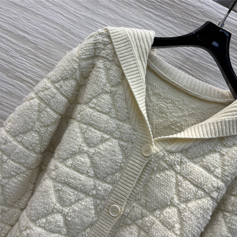 D10r cannage zipped cardigan with hood