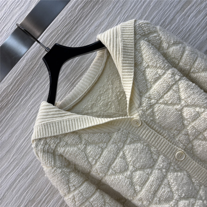 D10r cannage zipped cardigan with hood