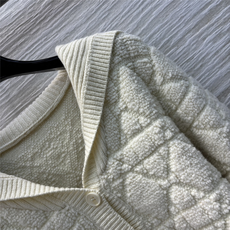 D10r cannage zipped cardigan with hood