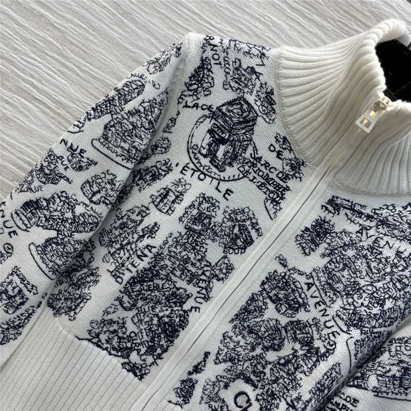 D10ralps motif mock-neck wool cardigan