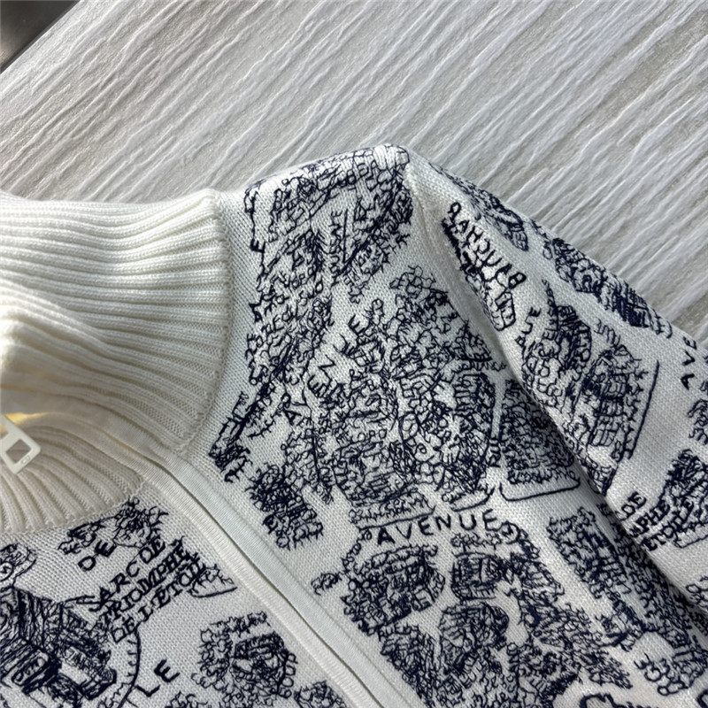 D10ralps motif mock-neck wool cardigan