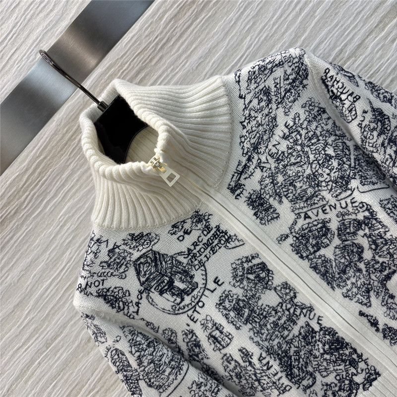 D10ralps motif mock-neck wool cardigan