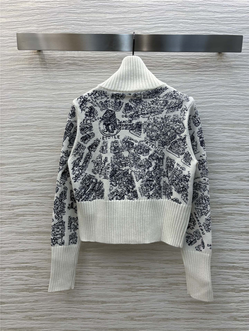 D10ralps motif mock-neck wool cardigan