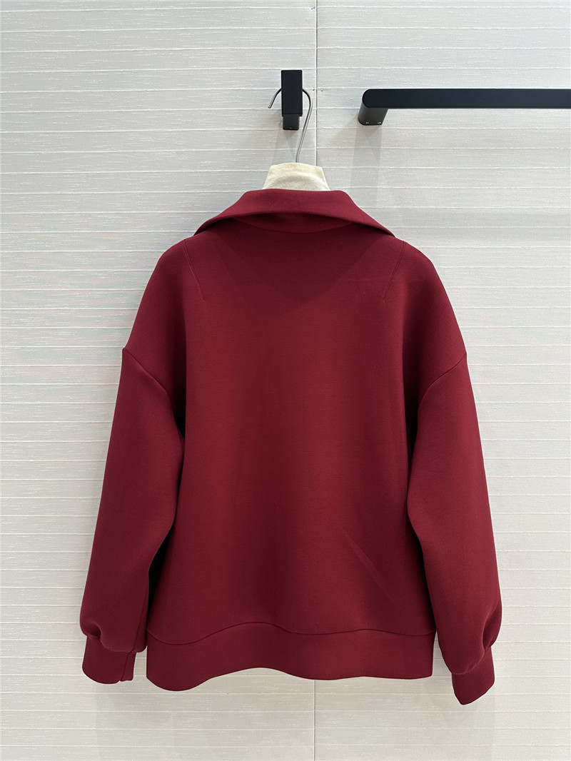 Gvc*1 embroidered stretch-jersey sweatshirt in red