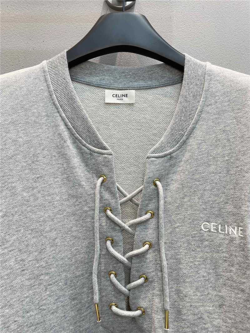 Ce1i*e short sleeve cotton sweatshirt in grey