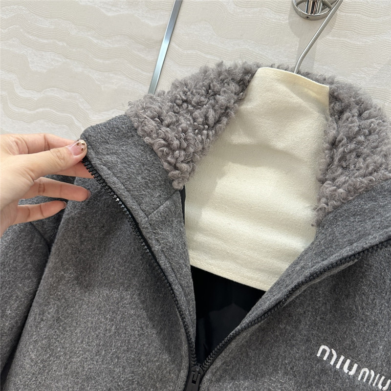Miu Miu Grey Fleece Down Jacket