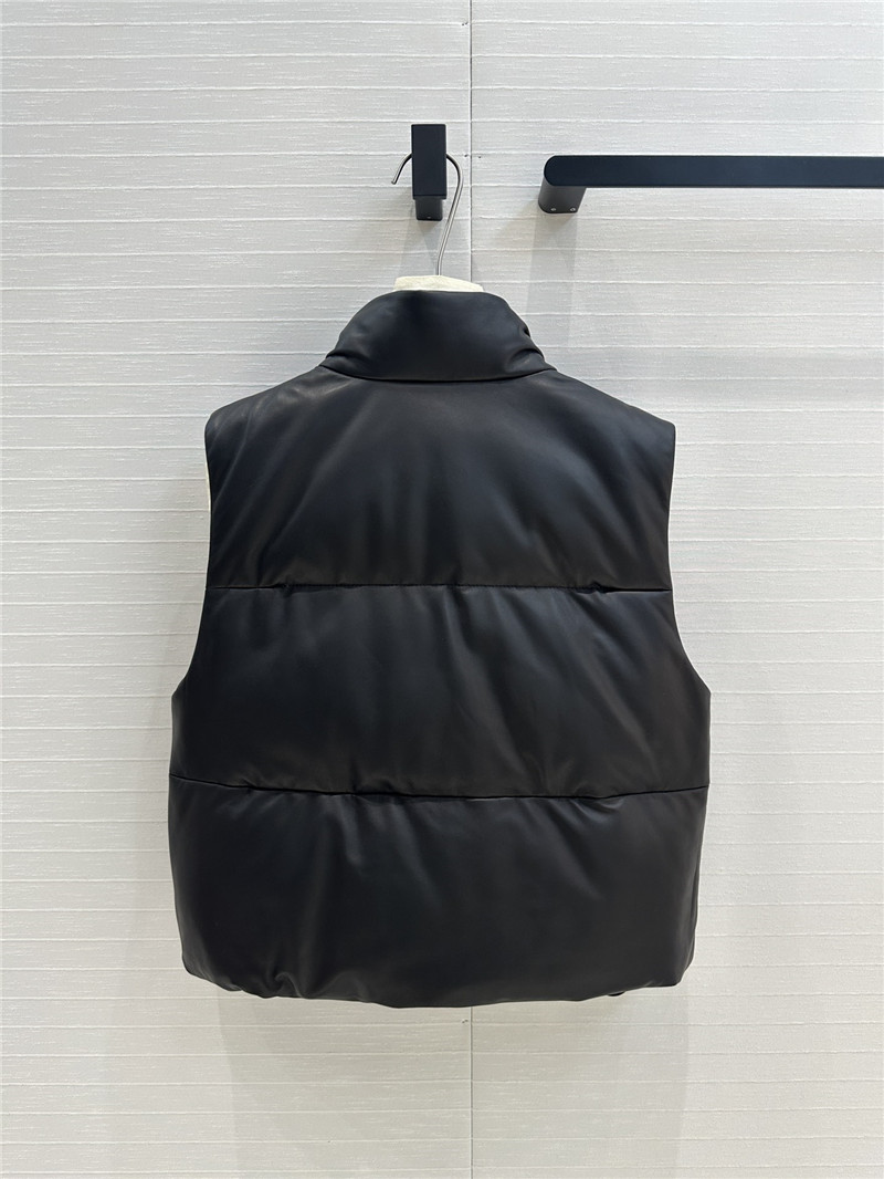 Pra*a genuine leather down vest jacket
