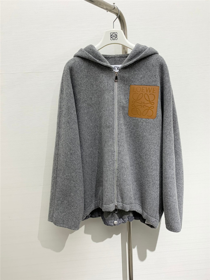 L0ew* hooded wool coat