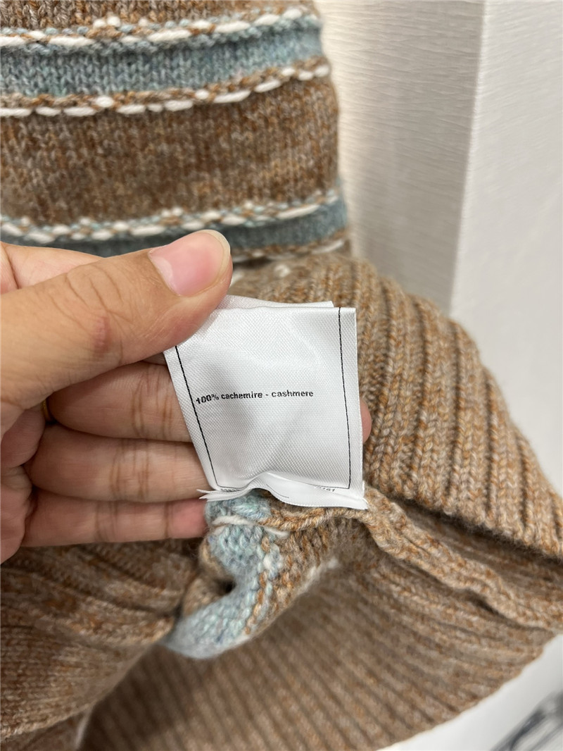 Ch**el stripe blend cashmere cardigan brown