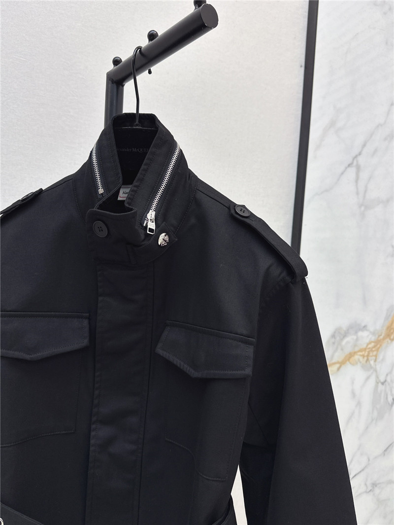 a1exa*der Mcqv*en stand collar trench coat