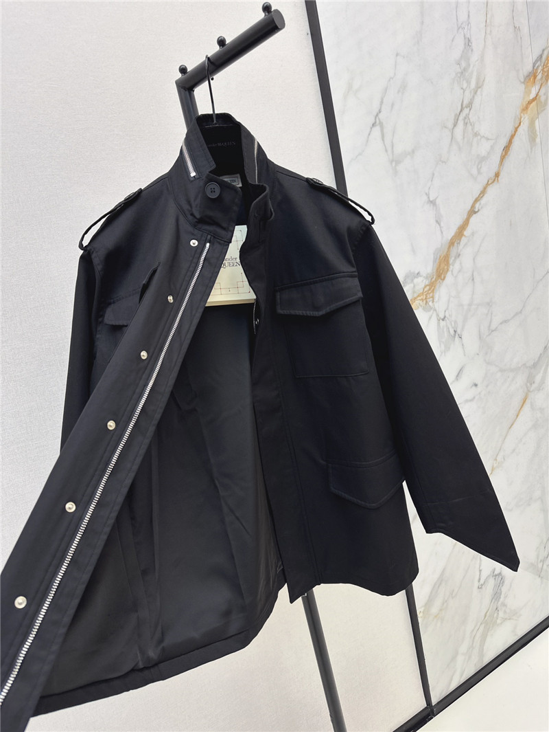 a1exa*der Mcqv*en stand collar trench coat