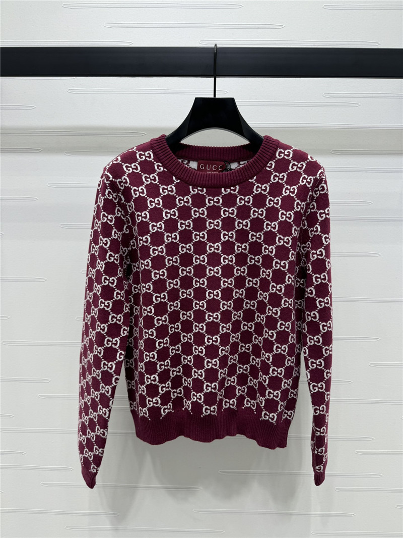 Gvc*1 reversible gg wool sweater bordeaux