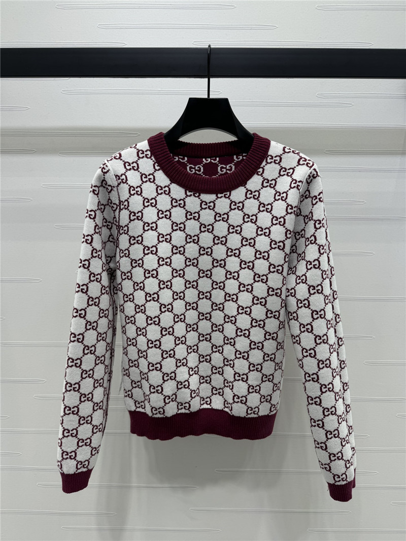 Gvc*1 reversible gg wool sweater bordeaux