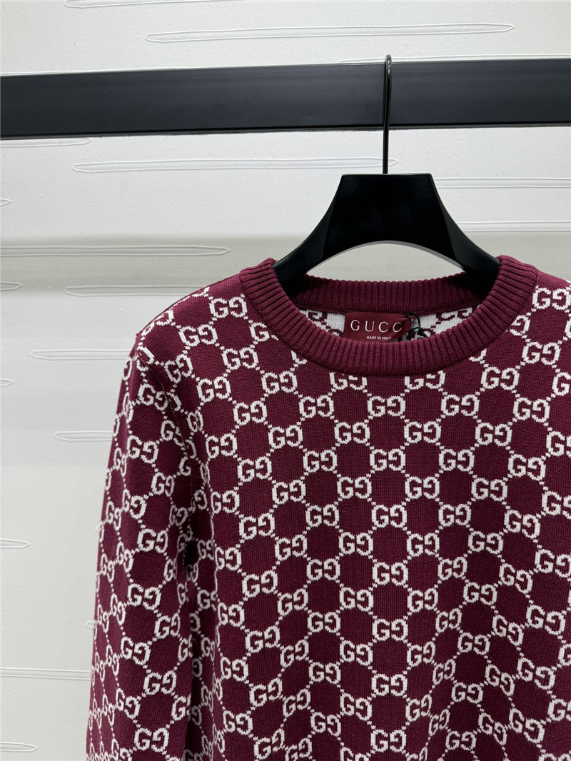 Gvc*1 reversible gg wool sweater bordeaux
