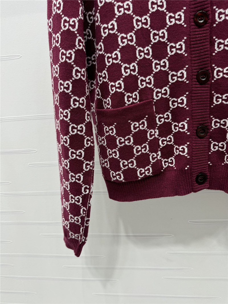 Gvc*1 reversible gg wool cardigan bordeaux