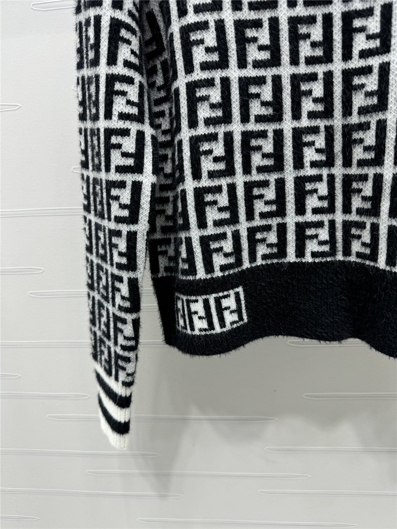 F**di ff motif knit sweater black/white