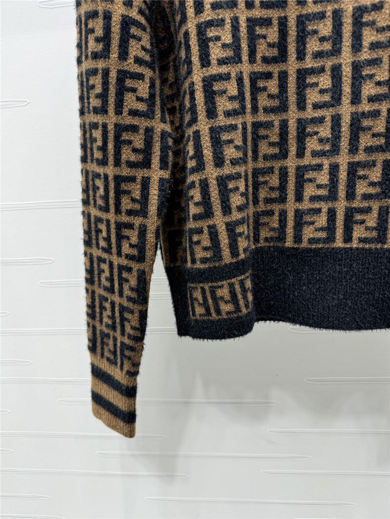 F**di ff motif knit sweater brown