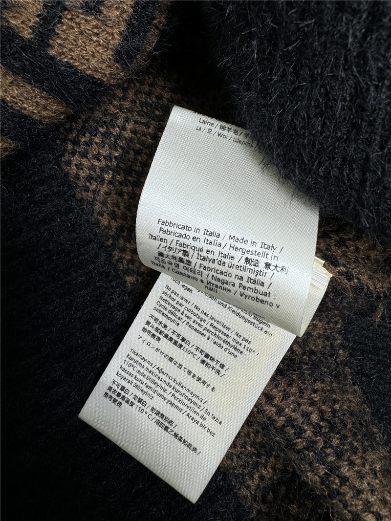 F**di ff motif knit sweater brown