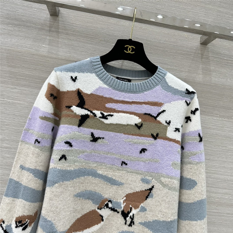 Ch**el seagull intarsia cashmere sweater