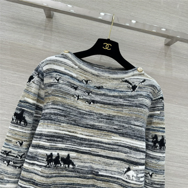 Ch**el desert intarsia cashmere sweater