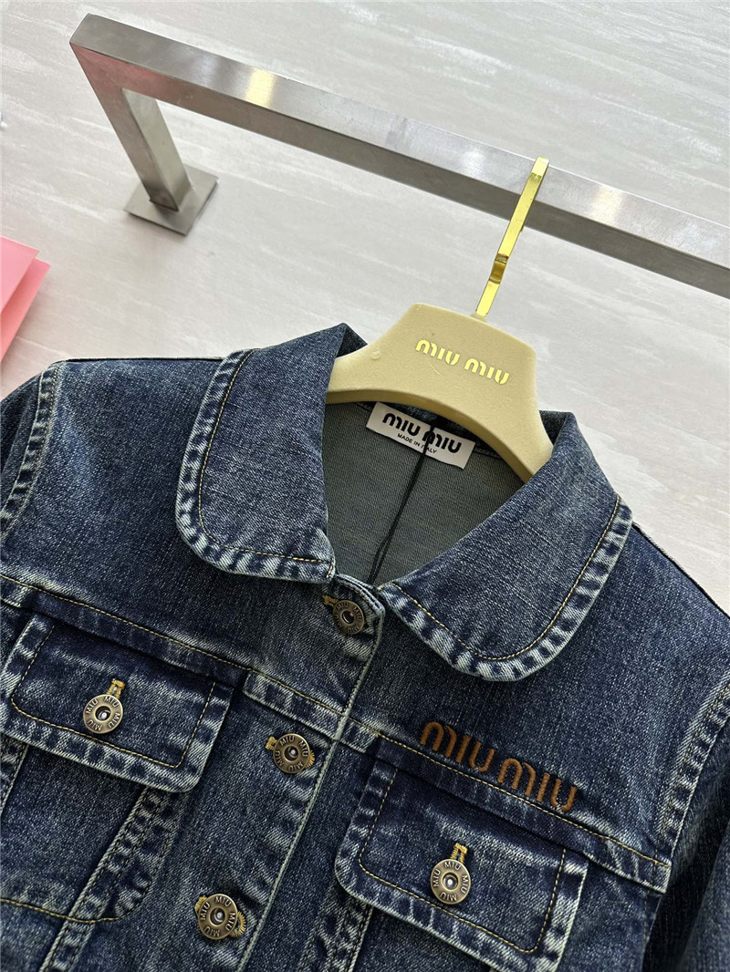 M1um1u retro denim short jacket