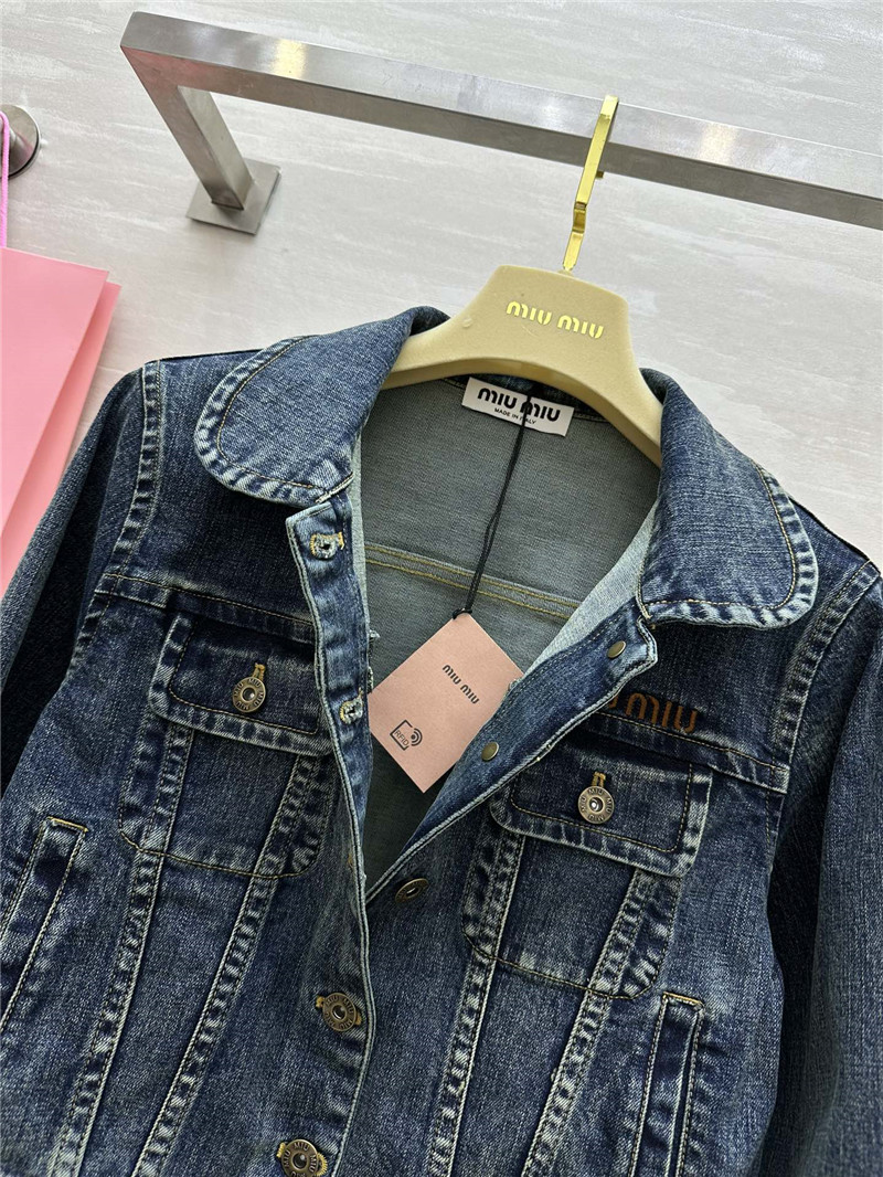M1um1u retro denim short jacket