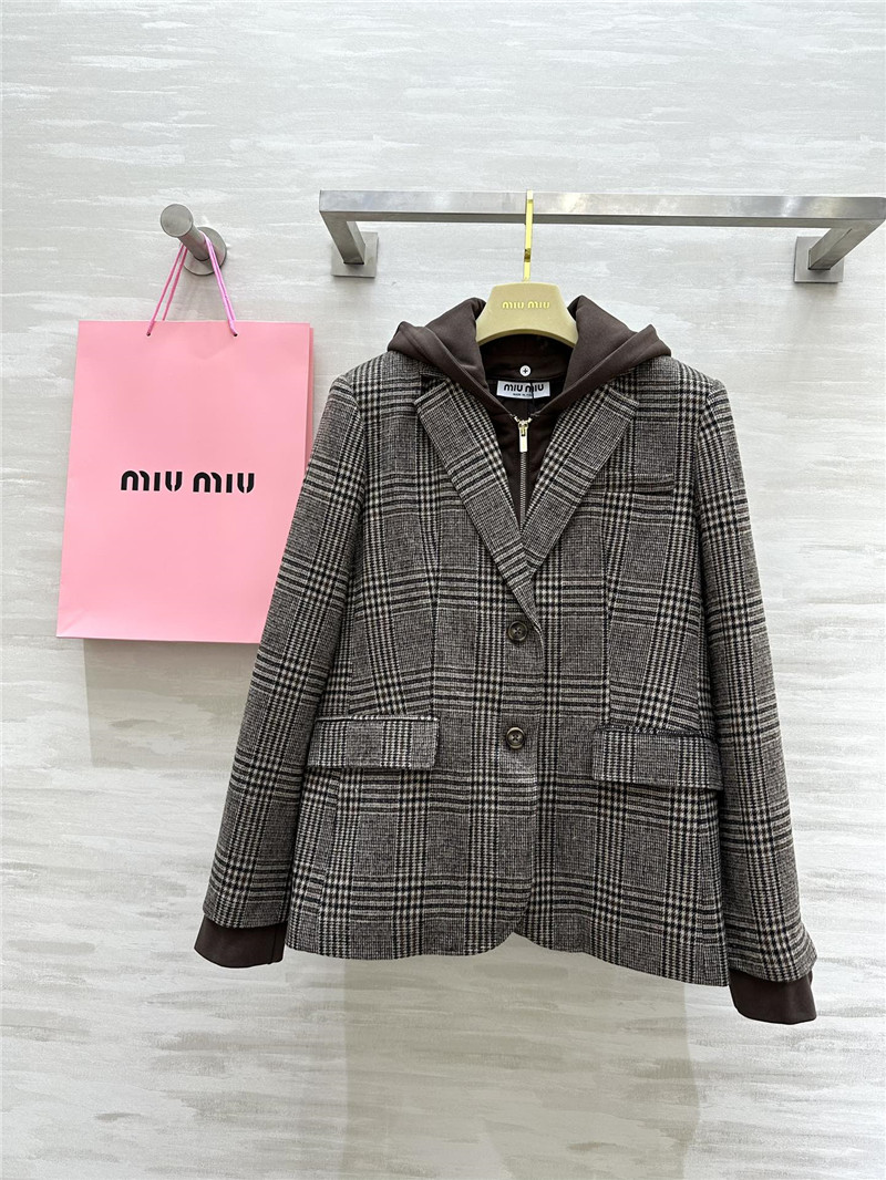 M1um1u hooded suit jacket