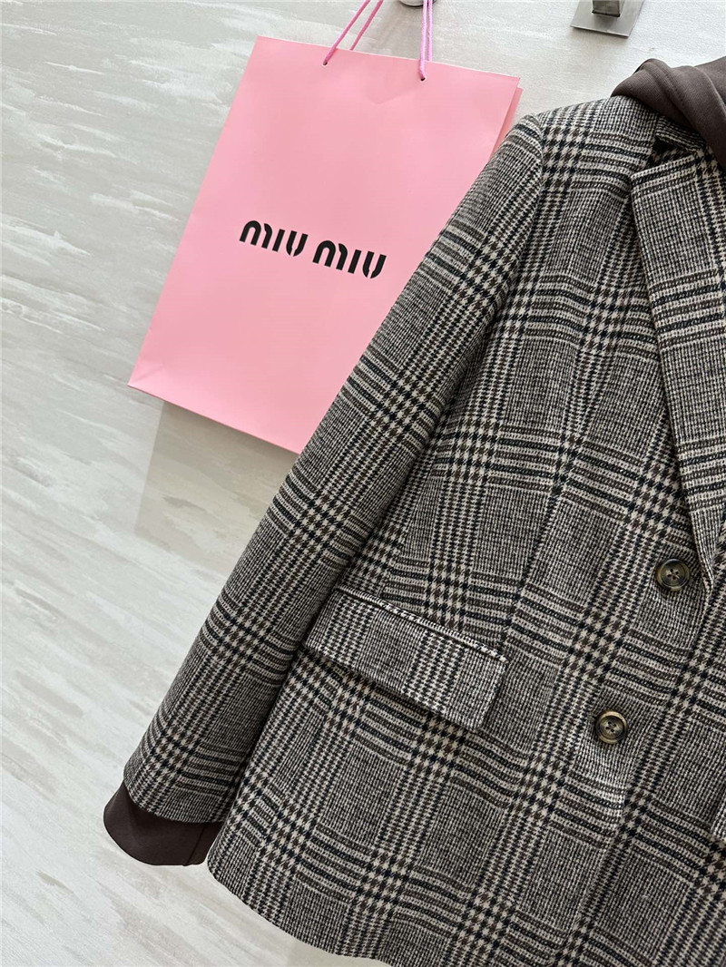 M1um1u hooded suit jacket