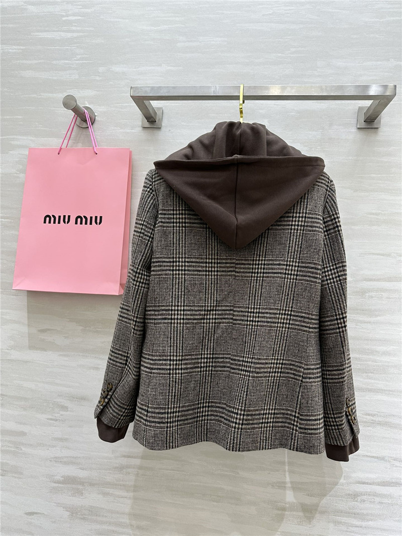 M1um1u hooded suit jacket