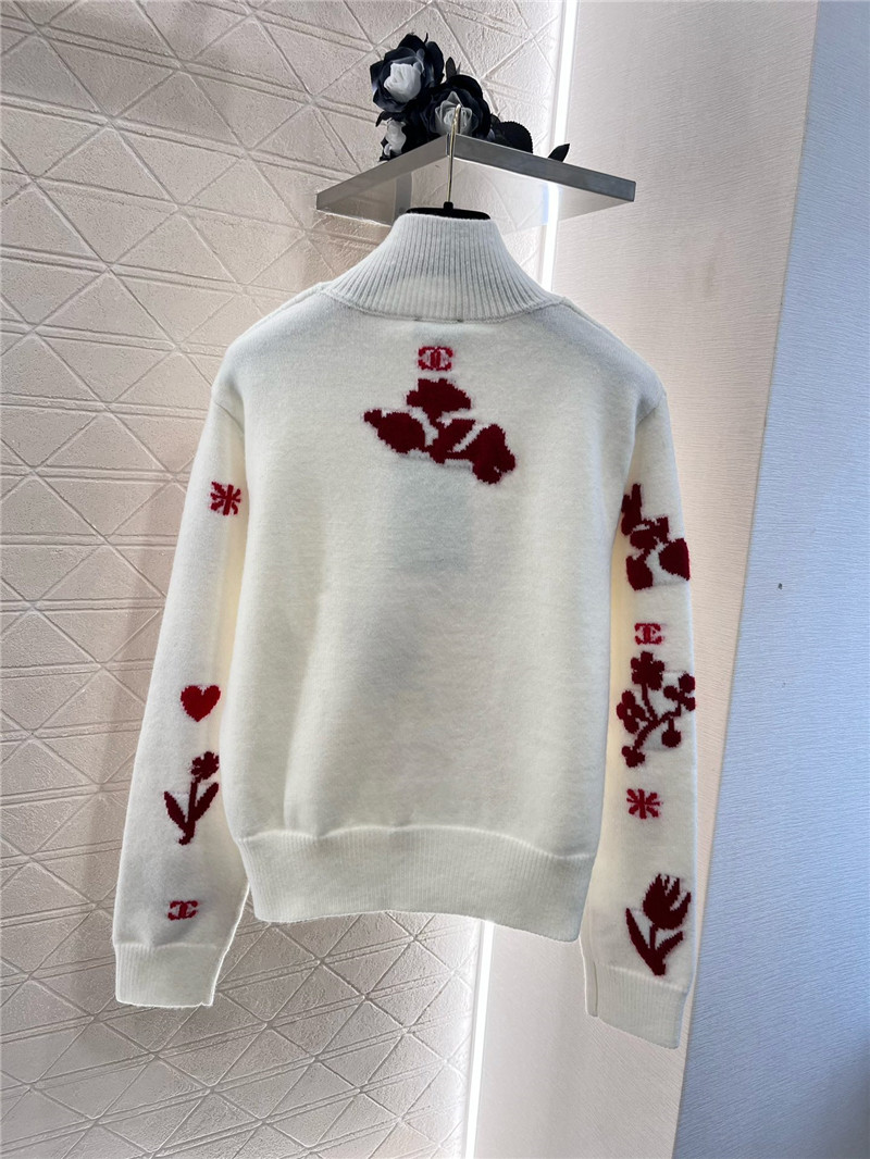 Ch**el floral turtleneck sweater white