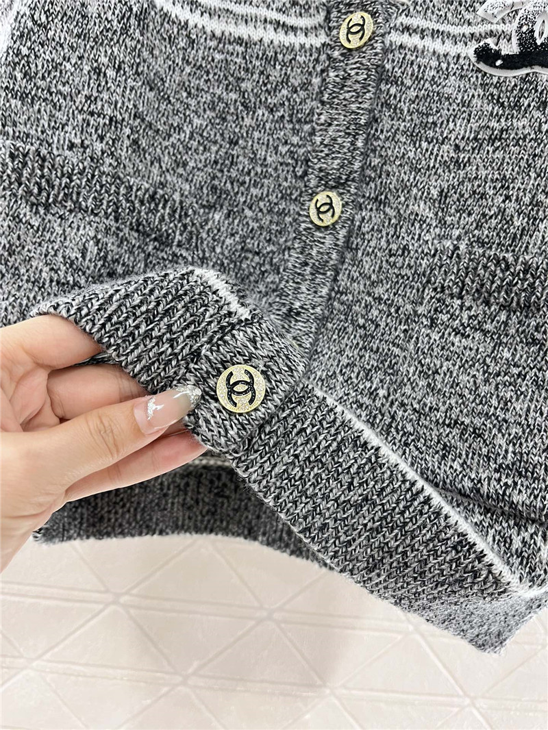 Ch**el striped wool blend vest grey