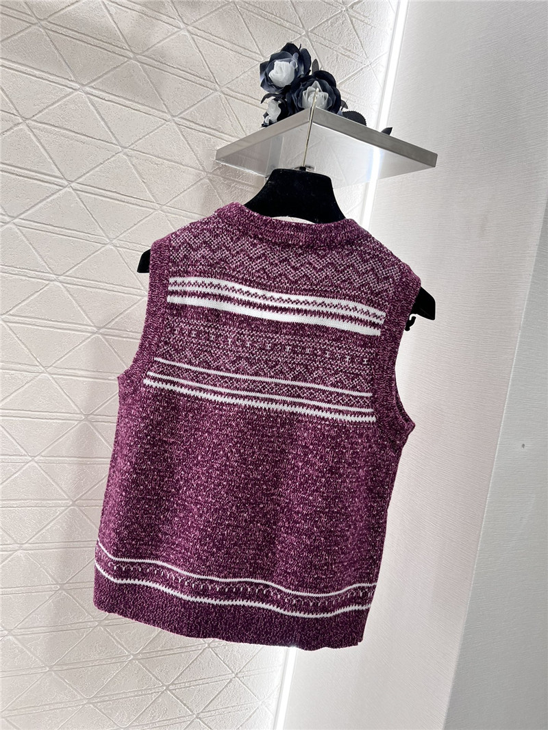 Ch**el striped wool blend vest purple