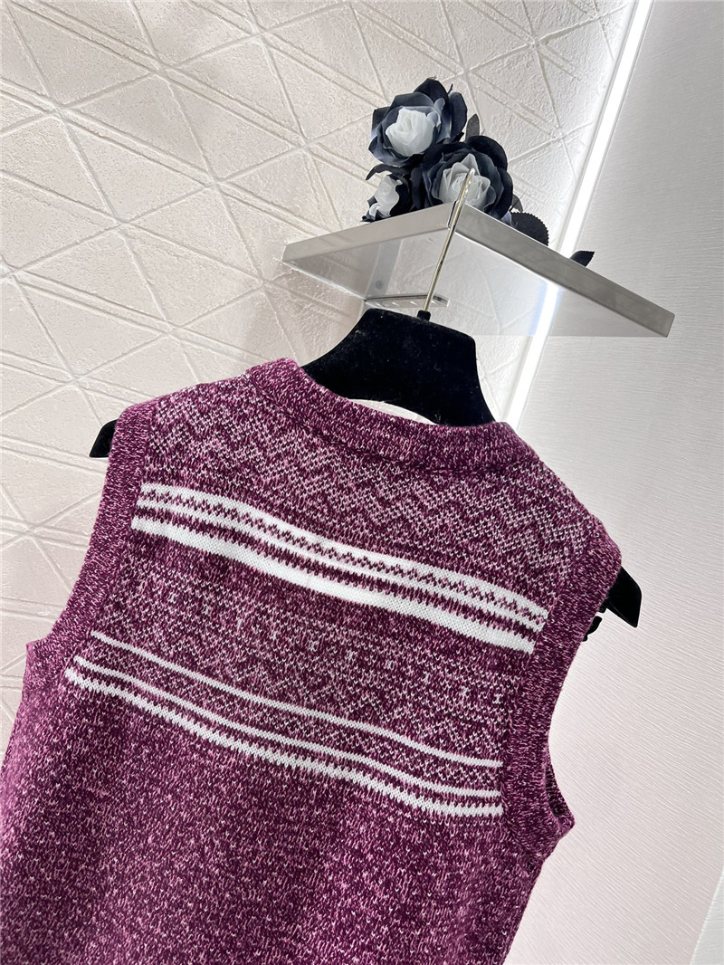 Ch**el striped wool blend vest purple