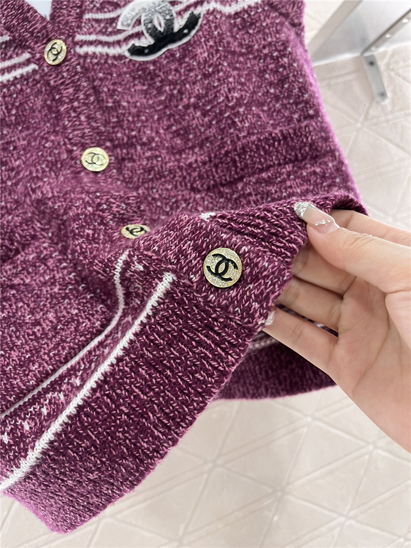 Ch**el striped wool blend vest purple