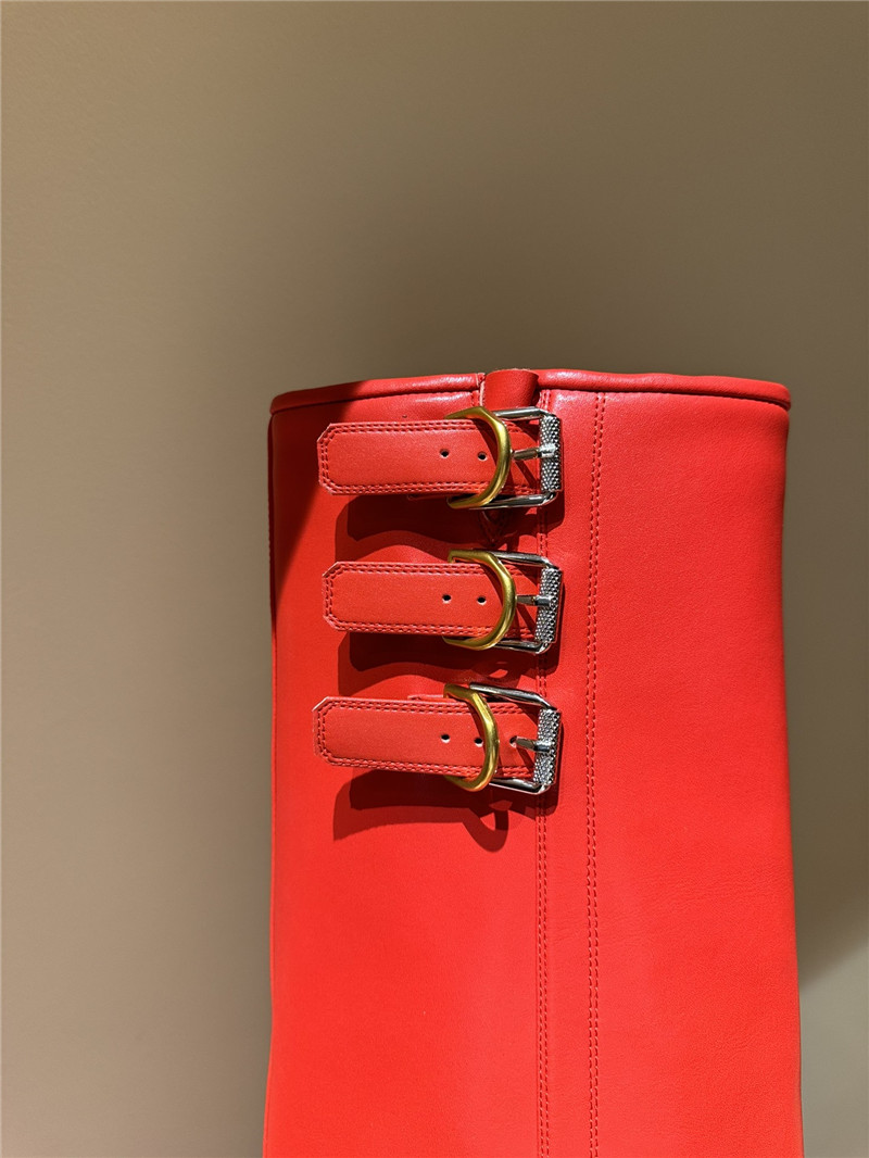 Givenchy Red Shark Lock Knee-High Boots