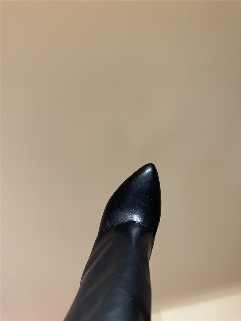 Givenchy Shark Lock Leather Knee-High Boots