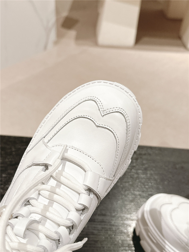 Ch**el white calfskin lace-up platform ankle boots