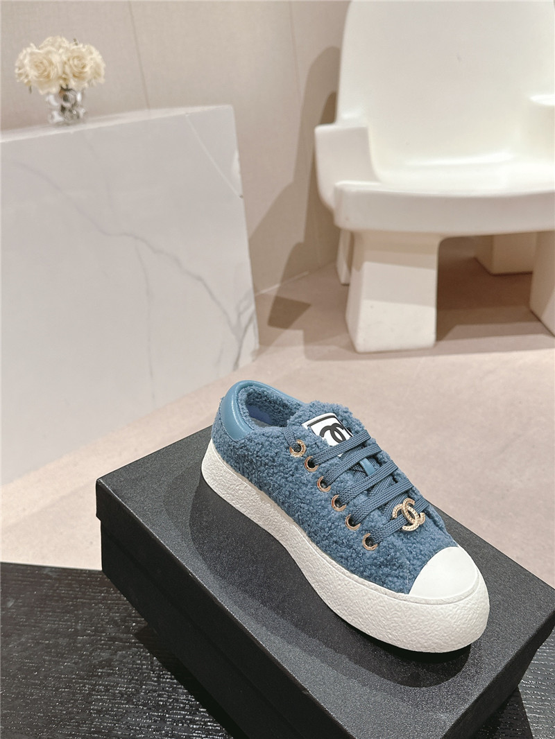 Ch**el wool low top sneakers blue