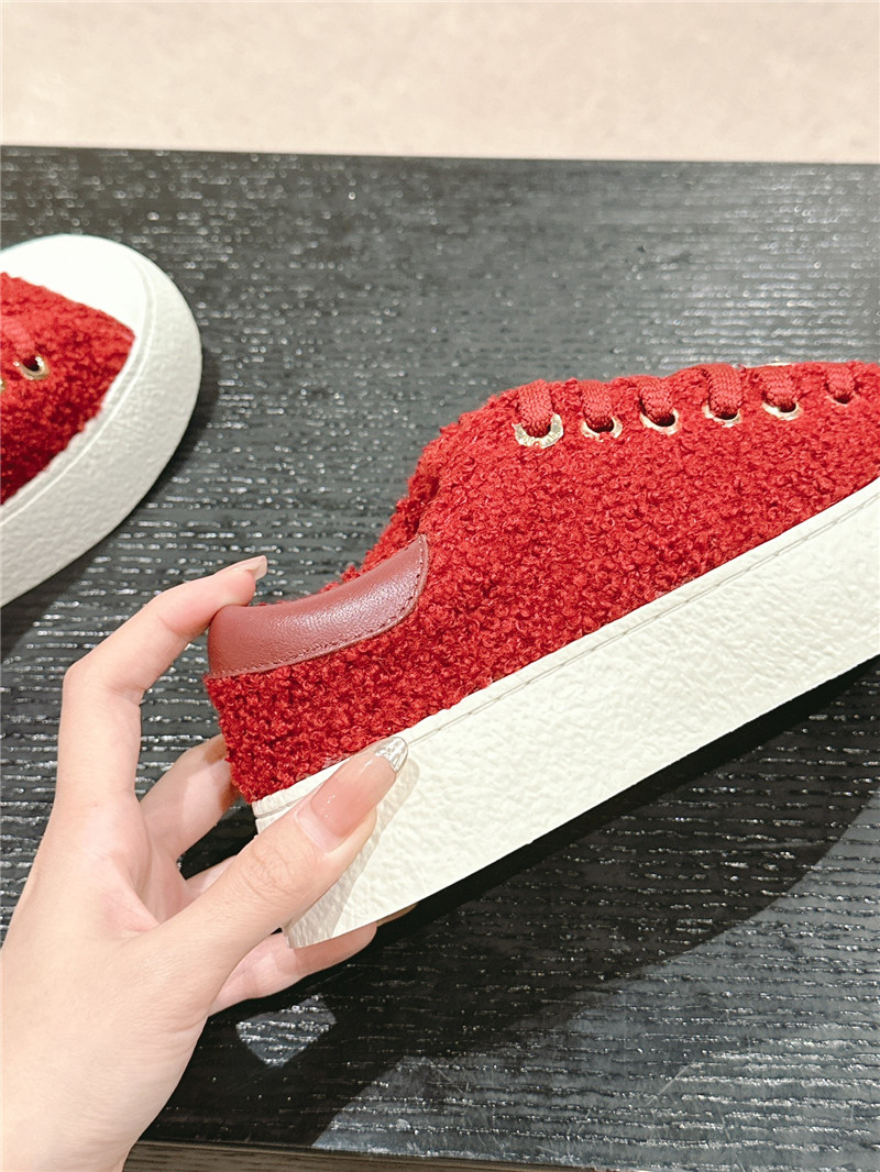 Ch**el wool low top sneakers red