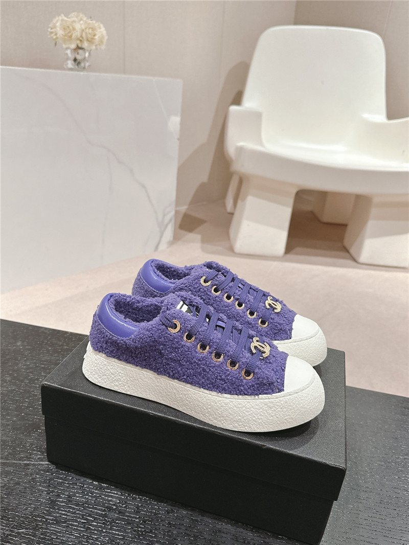 Ch**el wool low top sneakers purple