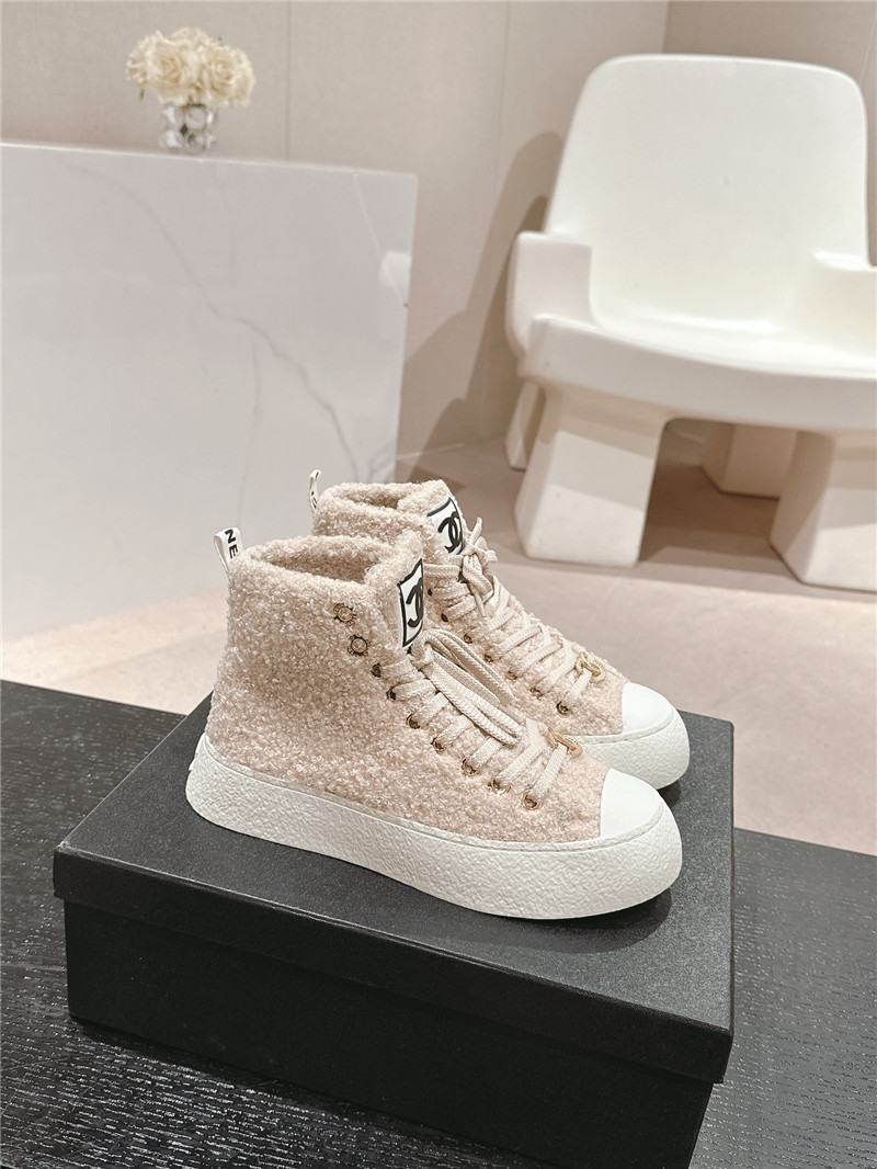 Ch**el high top sneakers beige