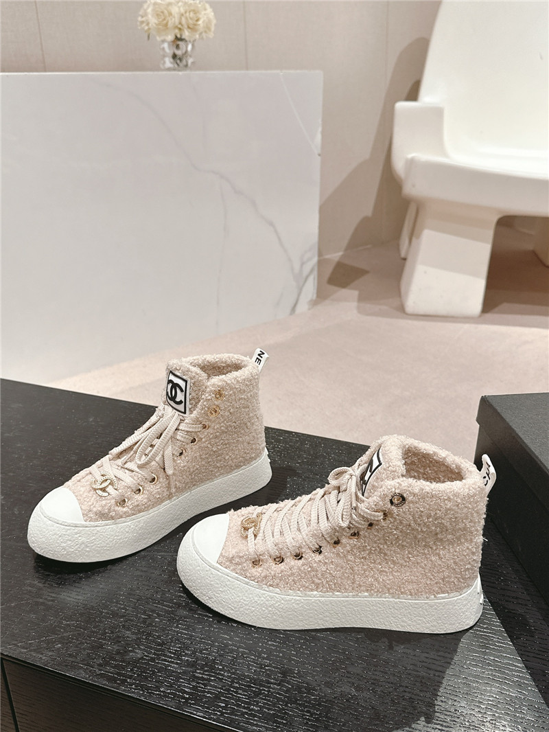 Ch**el high top sneakers beige