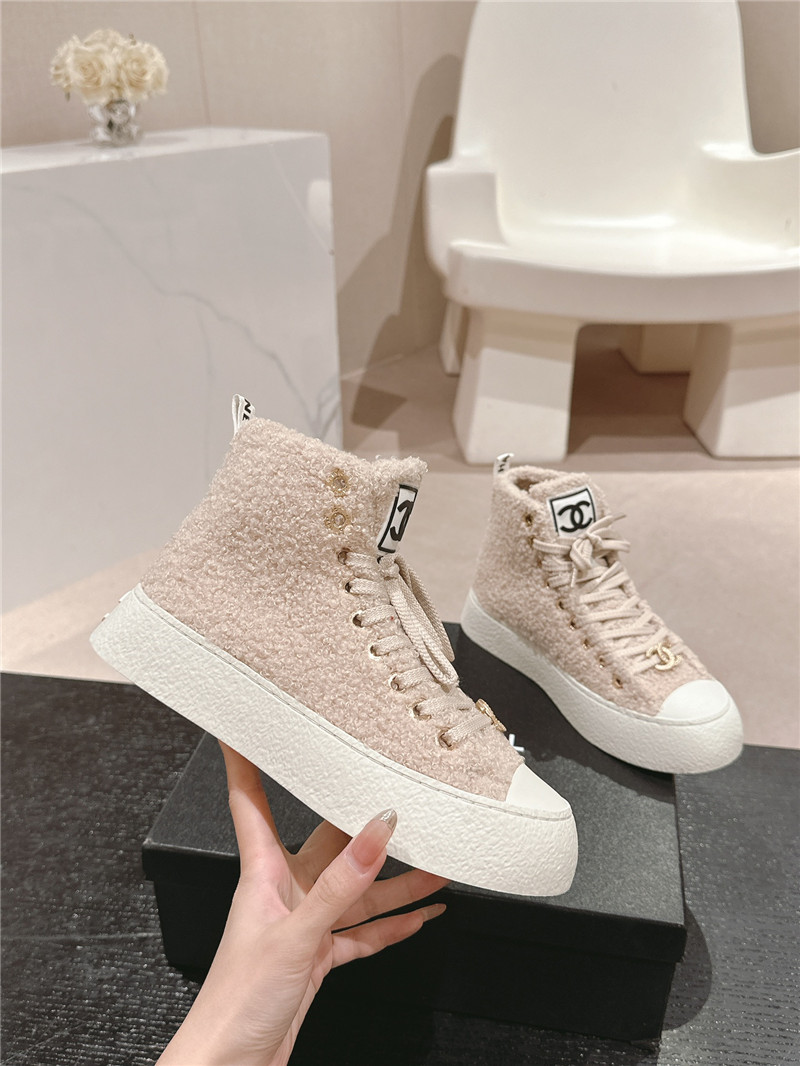 Ch**el high top sneakers beige