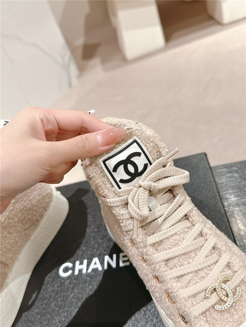 Ch**el high top sneakers beige