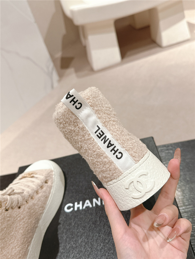 Ch**el high top sneakers beige